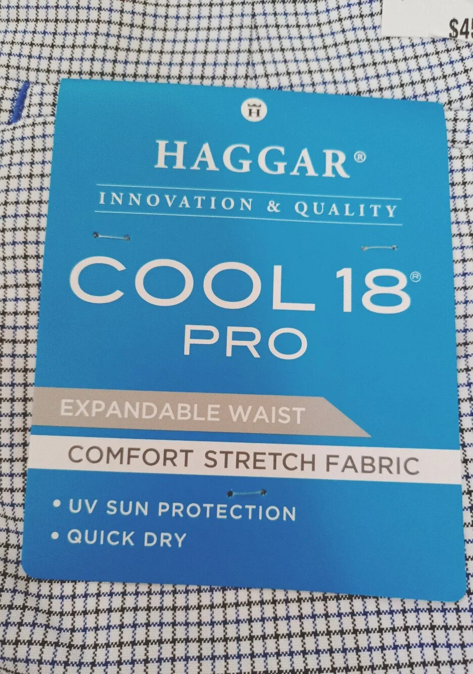 NWT Haggar Shorts Men 44 Cool 18 Pro Comfort Stretch Expandable Waist UV Protect